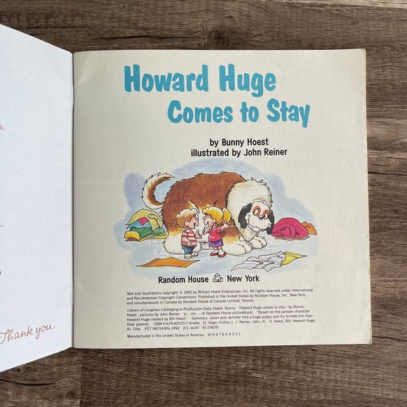HOWARD HUGE COMES TO STAY by BUNNY HOEST | RANDOM HOUSE - Picture 3 of 9